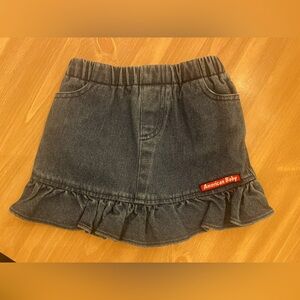 American Baby Brand Vintage 90s Baby Girls Denim Skort 24 Months
